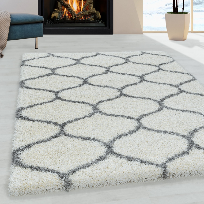 Salsa Shaggy Contemporary Cream Rug